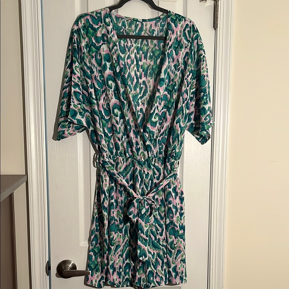 Floral like Leopard Print Wrap jumper